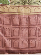 Hiral Fashion Blue Chanderi Cotton Blend Abstract Digital Printed Saree