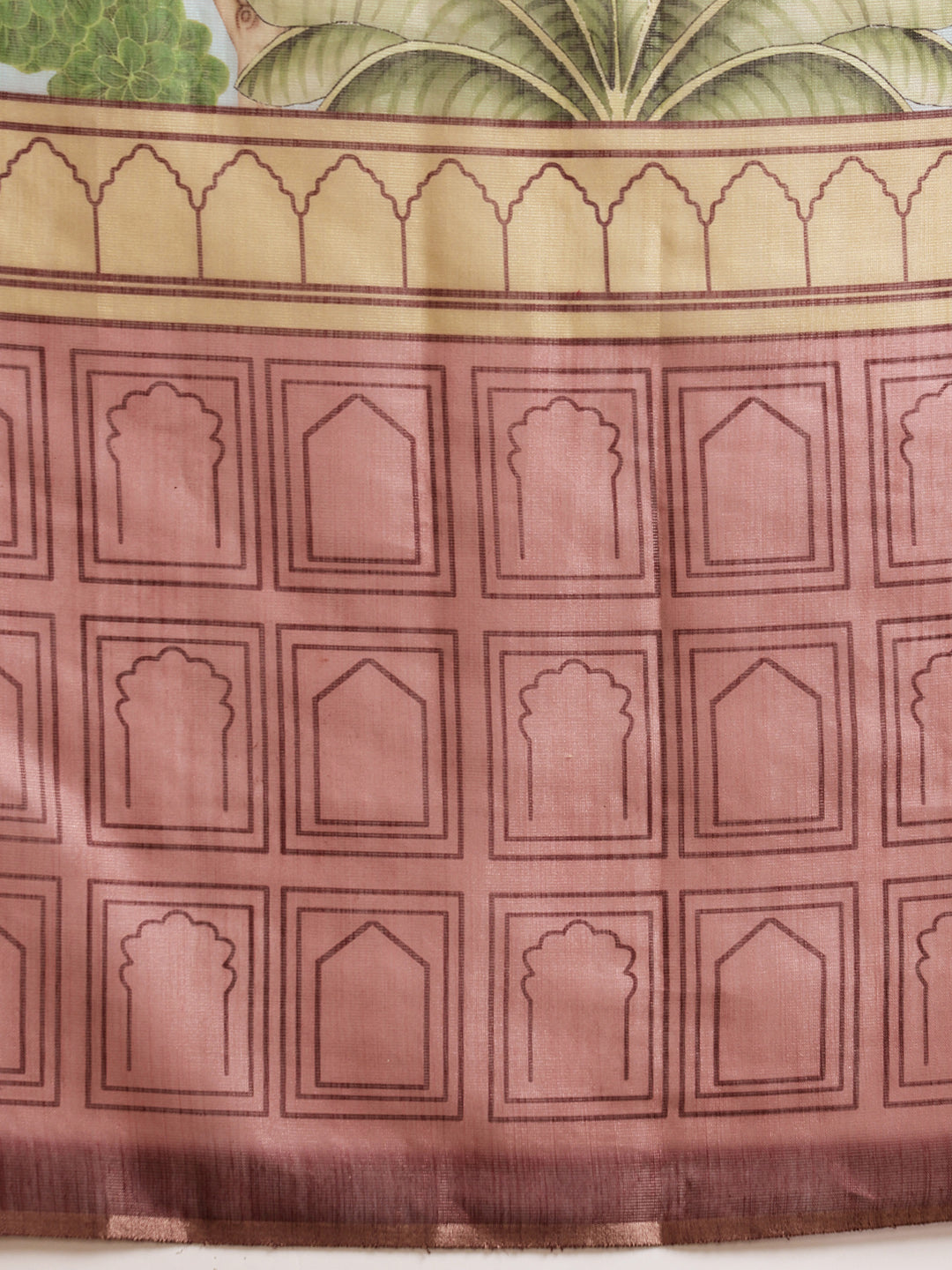 Hiral Fashion Blue Chanderi Cotton Blend Abstract Digital Printed Saree