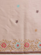 Hiral Fashion Peach Chanderi Cotton Blend Floral Digital Printed Saree