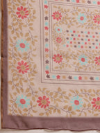 Hiral Fashion Peach Chanderi Cotton Blend Floral Digital Printed Saree