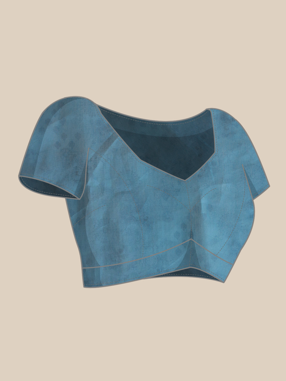 Hiral Fashion Blue Chanderi Cotton Blend Abstract Digital Printed Saree