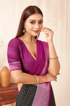 Hiral Fashion Black Banarasi Soft Silk Checks Zari Woven Saree