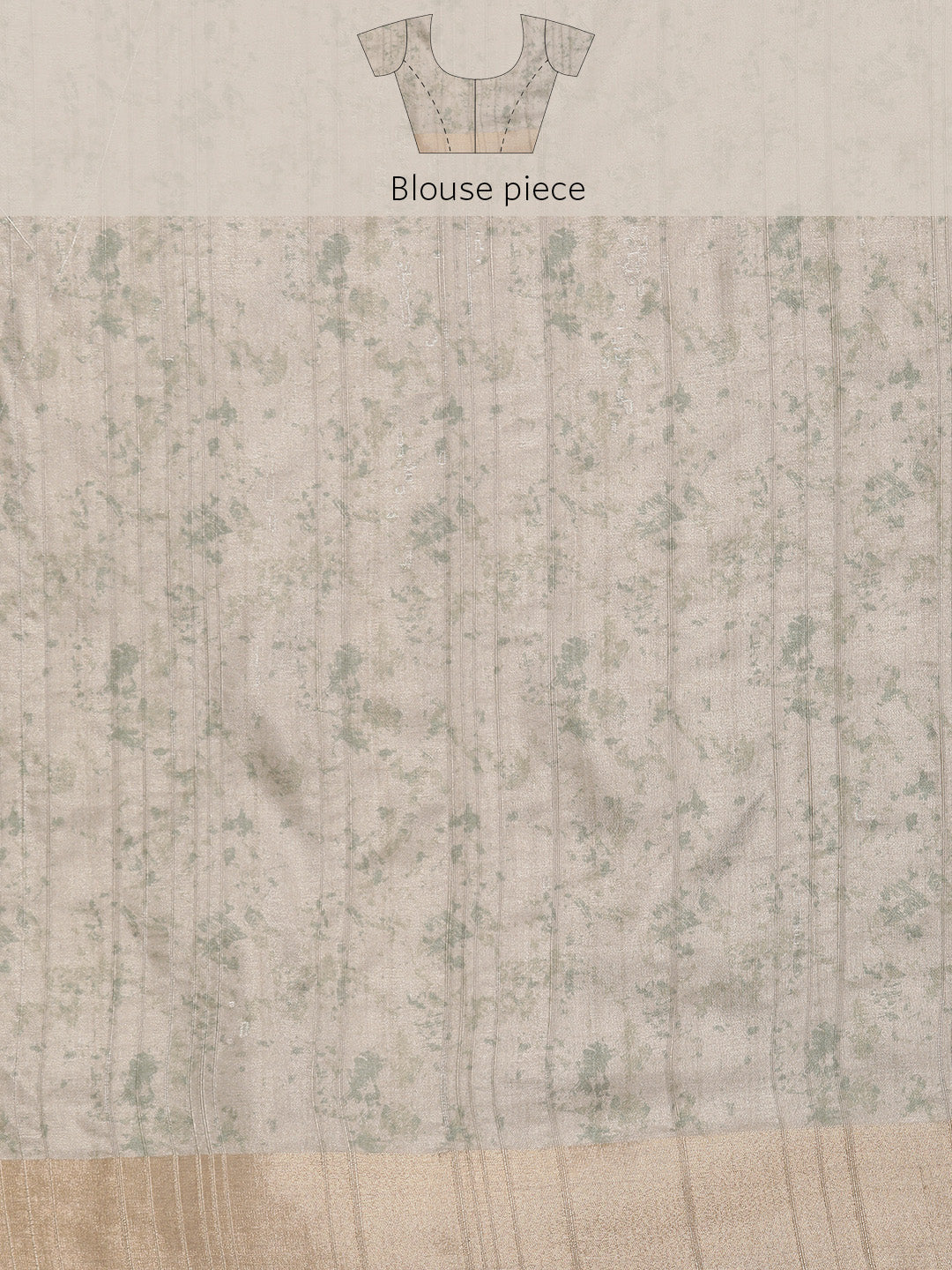 Beige Silk Blend Digital Print Floral Saree with Unstitched Blouse - Hiral Fashion