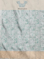 Gray Silk Blend Digital Print Floral Saree with Unstitched Blouse - Hiral Fashion
