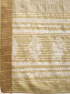 Olive Silk Blend Digital Print Floral Saree with Unstitched Blouse - Hiral Fashion