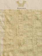 Olive Silk Blend Digital Print Floral Saree with Unstitched Blouse - Hiral Fashion