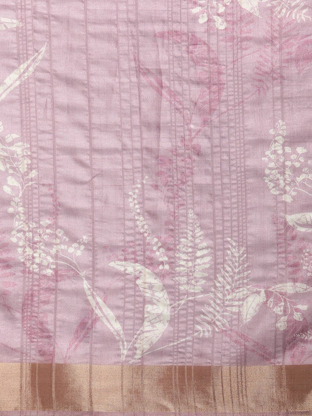 Purple Silk Blend Digital Print Floral Saree with Unstitched Blouse - Hiral Fashion