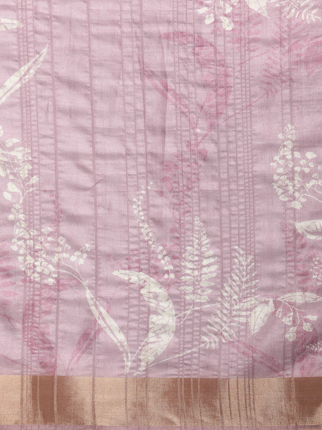Purple Silk Blend Digital Print Floral Saree with Unstitched Blouse - Hiral Fashion