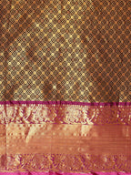 Black Pure Silk Woven Zari Design Polka Dots Saree with Unstitched Blouse - Hiral Fashion