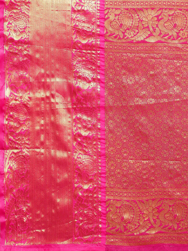 Black Pure Silk Woven Zari Design Polka Dots Saree with Unstitched Blouse - Hiral Fashion