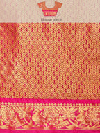Black Pure Silk Woven Zari Design Polka Dots Saree with Unstitched Blouse - Hiral Fashion
