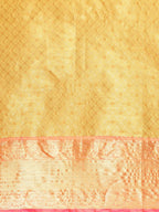 Mustard Pure Silk Woven Zari Design Polka Dots Saree with Unstitched Blouse - Hiral Fashion