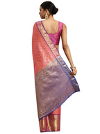 Pink Pure Silk Woven Zari Design Polka Dots Saree with Unstitched Blouse - Hiral Fashion