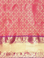 Pink Pure Silk Woven Zari Design Polka Dots Saree with Unstitched Blouse - Hiral Fashion