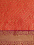 Red Pure Silk Woven Zari Design Polka Dots Saree with Unstitched Blouse - Hiral Fashion