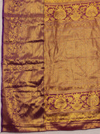Mustard Pure Silk Woven Zari Design Floral Saree with Unstitched Blouse - Hiral Fashion