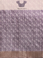 Lavender Silk Blend Digital Print Floral Saree with Unstitched Blouse - Hiral Fashion