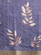 Royal Blue Silk Blend Digital Print Floral Saree with Unstitched Blouse - Hiral Fashion