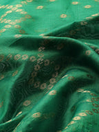 Green Silk Blend Woven Zari Design Striped Saree with Unstitched Blouse - Hiral Fashion