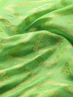 Green Silk Blend Woven Zari Design Geomatric Saree with Unstitched Blouse - Hiral Fashion