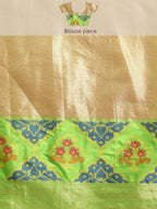 Pink Silk Blend Woven Zari Design Geomatric Saree with Unstitched Blouse - Hiral Fashion