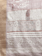 Brown Silk Blend Digital Print Floral Saree with Unstitched Blouse - Hiral Fashion