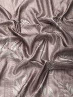 Brown Silk Blend Digital Print Floral Saree with Unstitched Blouse - Hiral Fashion