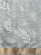 Gray Silk Blend Digital Print Floral Saree with Unstitched Blouse - Hiral Fashion