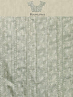 Olive Silk Blend Digital Print Floral Saree with Unstitched Blouse - Hiral Fashion