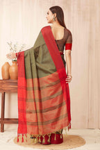 Hiral Fashion Olive Banarasi Soft Silk Solid Saree