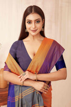 Hiral Fashion Orange Banarasi Soft Silk Solid Saree