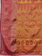 Green Pure Silk Woven Zari Design Floral Saree with Unstitched Blouse - Hiral Fashion