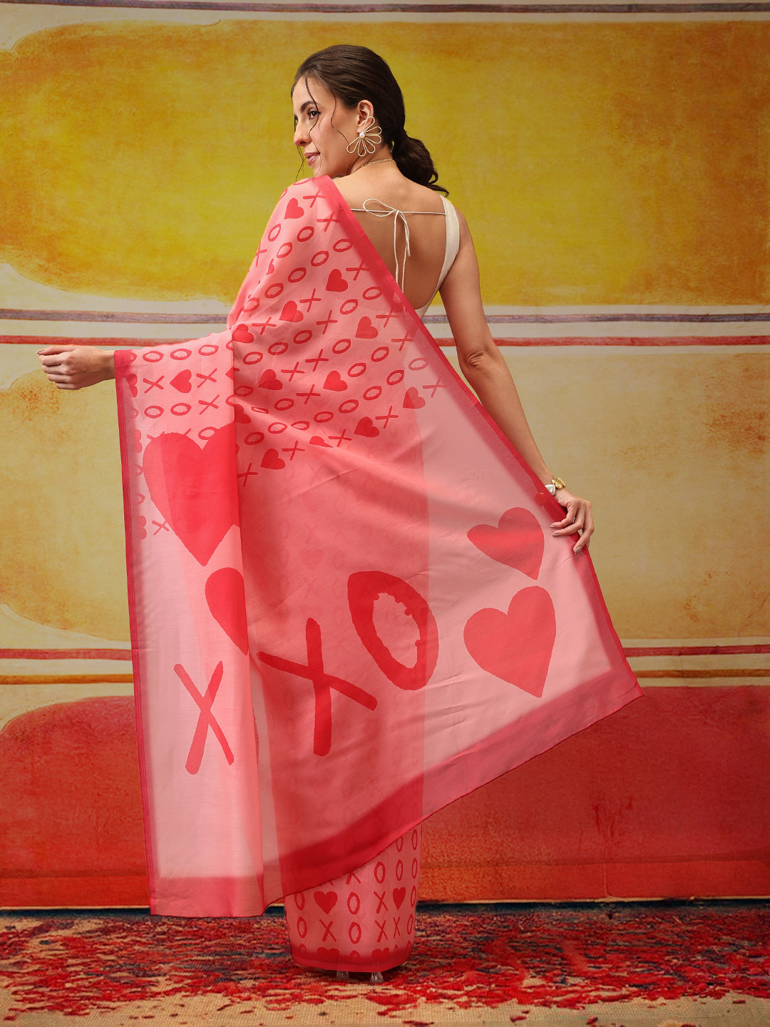 Hiral Fashion Pink Bollywood Mul Cotton Abstract Digital Printed Saree