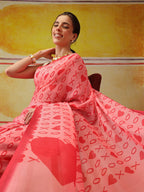 Hiral Fashion Pink Bollywood Mul Cotton Abstract Digital Printed Saree