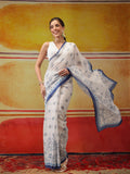 Hiral Fashion White Bollywood Mul Cotton Kalamkari Digital Printed Saree