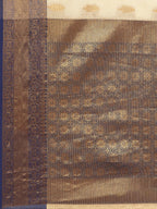 Navy Blue Tissue Silk Woven Zari Design Floral Saree with Unstitched Blouse - Hiral Fashion