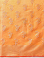Hiral Fashion Yellow Banarasi Organza Silk Floral Woven Design Saree