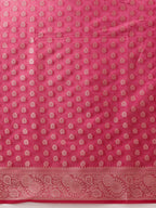 Hiral Fashion Pink Banarasi Organza Silk Floral Woven Design Saree