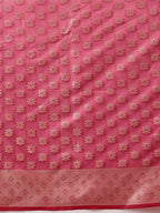 Hiral Fashion Pink Banarasi Organza Silk Floral Woven Design Saree
