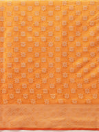 Hiral Fashion Yellow Banarasi Organza Silk Floral Woven Design Saree