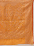 Hiral Fashion Yellow Banarasi Organza Silk Floral Woven Design Saree