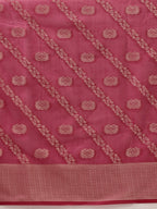 Hiral Fashion Pink Banarasi Organza Silk Lahariya Woven Design Saree