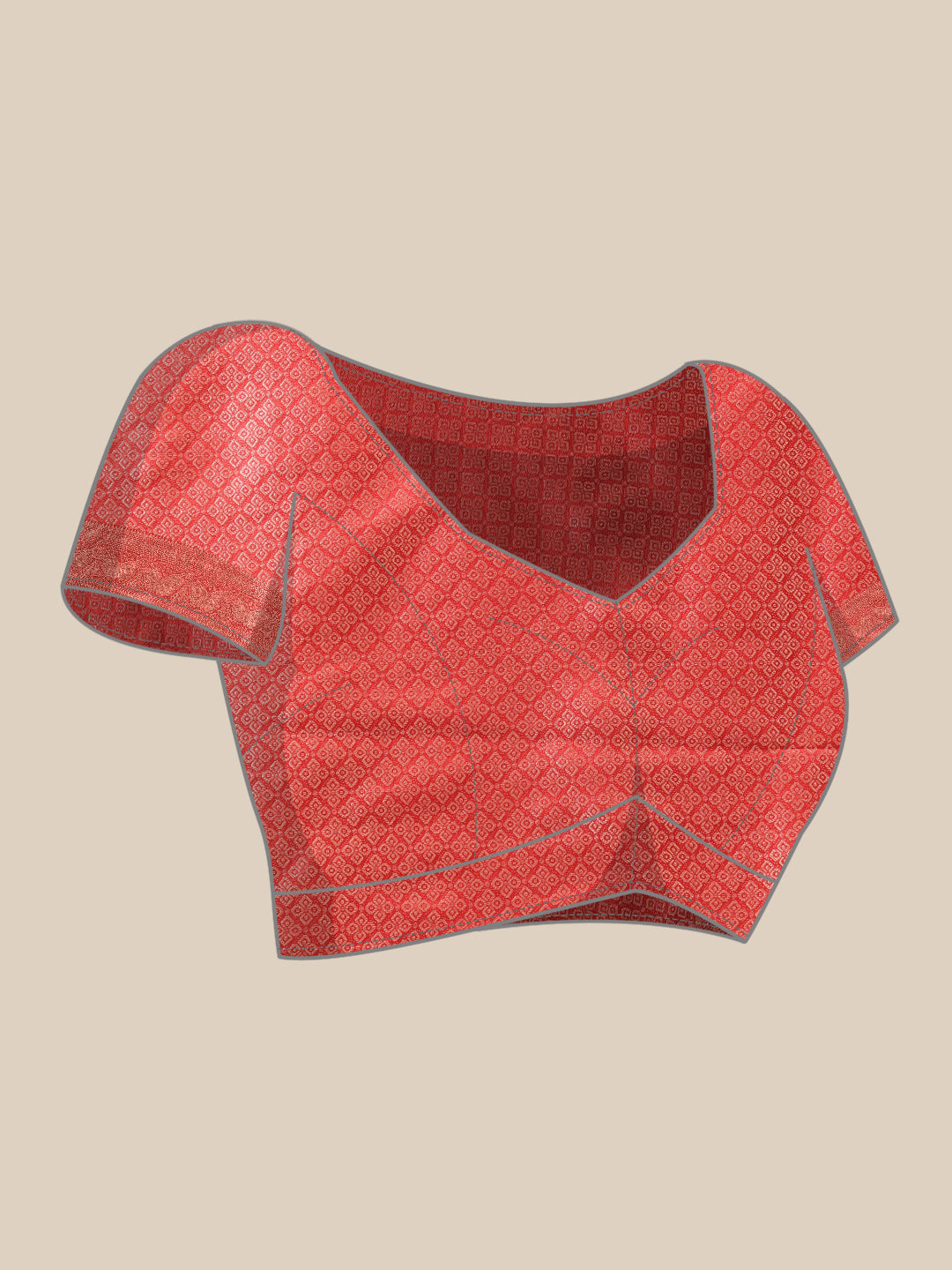 Hiral Fashion Red Banarasi Organza Silk Abstract Woven Design Saree