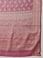 Hiral Fashion Purple Banarasi Organza Silk Abstract Woven Design Saree