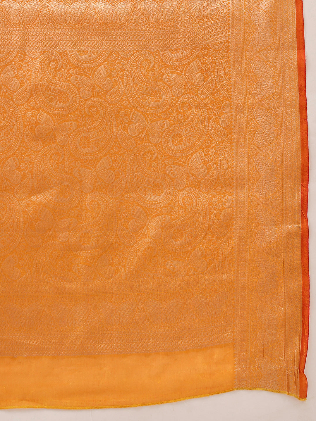 Hiral Fashion Yellow Banarasi Organza Silk Abstract Woven Design Saree