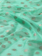 Turquoise Art Silk Woven Zari Design Ethnic Motifs Saree with Unstitched Blouse - Hiral Fashion