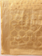 Hiral Fashion Beige Kanjivaram Tissue Silk Floral Zari Woven Saree