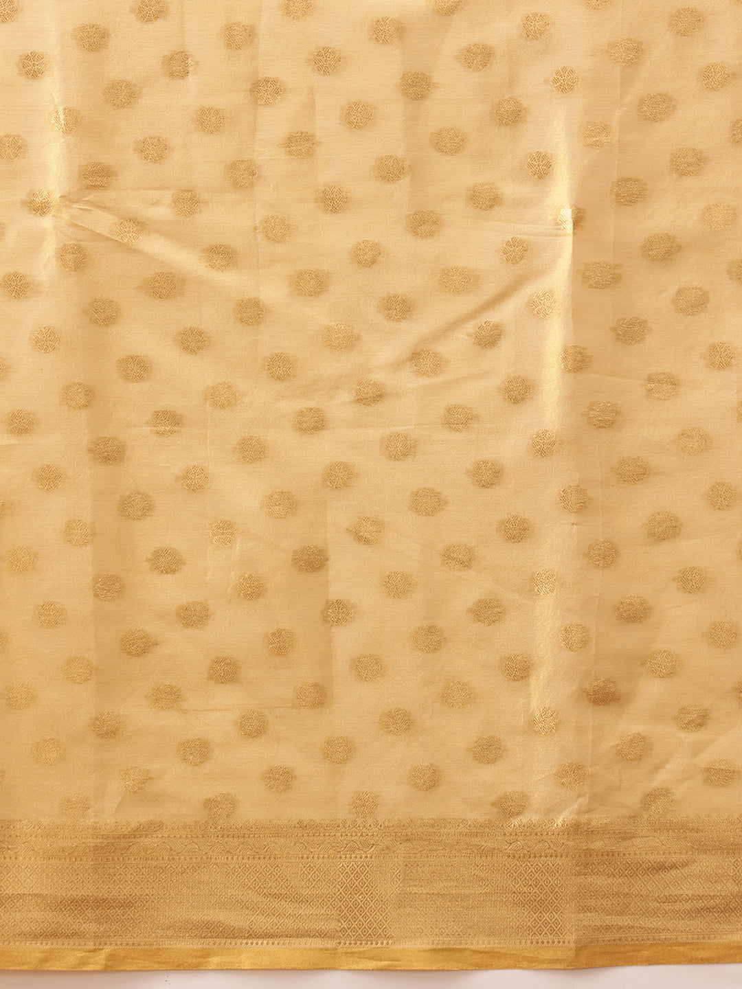Hiral Fashion Beige Kanjivaram Tissue Silk Floral Zari Woven Saree