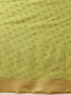 Hiral Fashion Green Kanjivaram Tissue Silk Floral Zari Woven Saree
