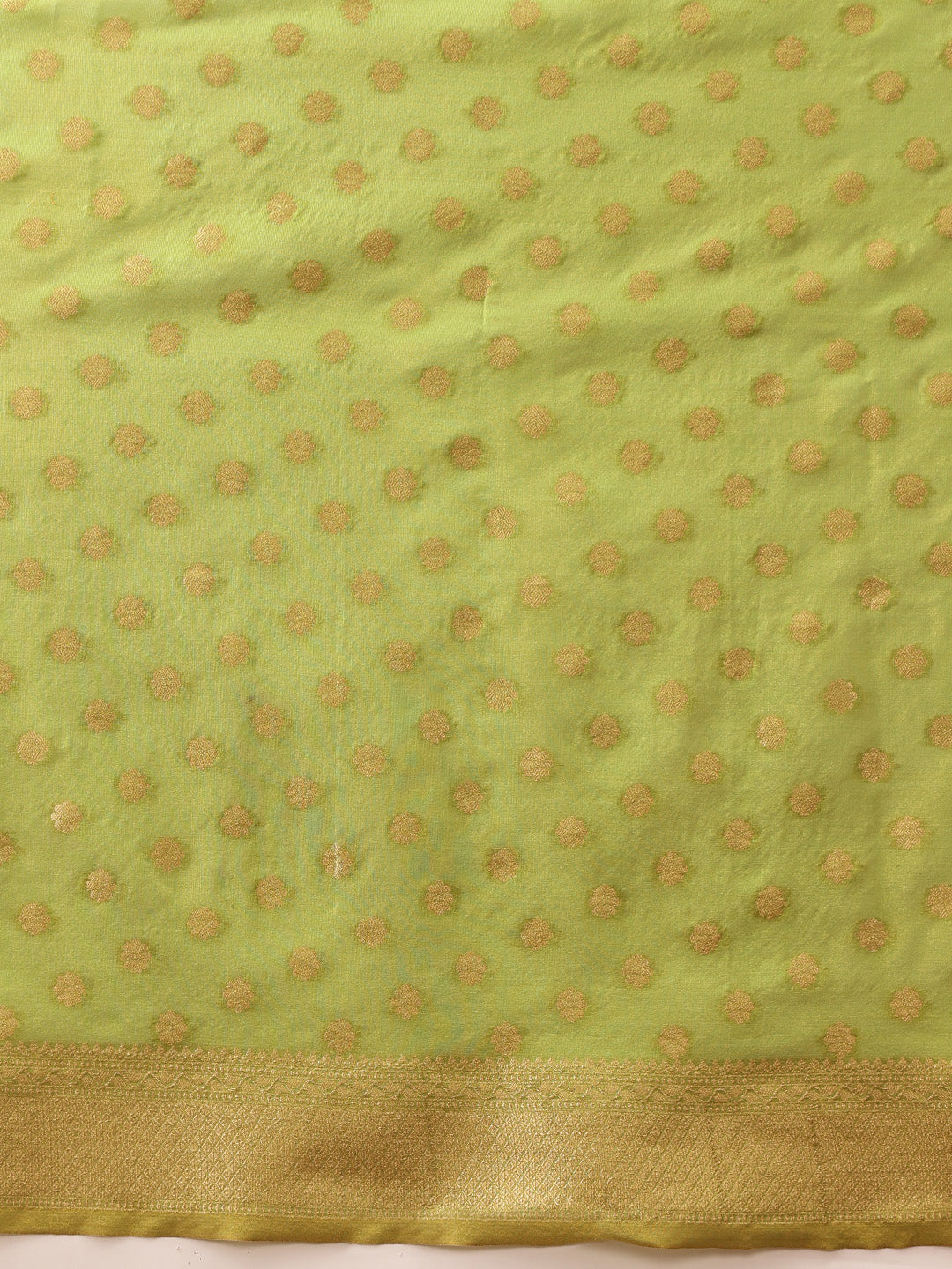 Hiral Fashion Green Kanjivaram Tissue Silk Floral Zari Woven Saree